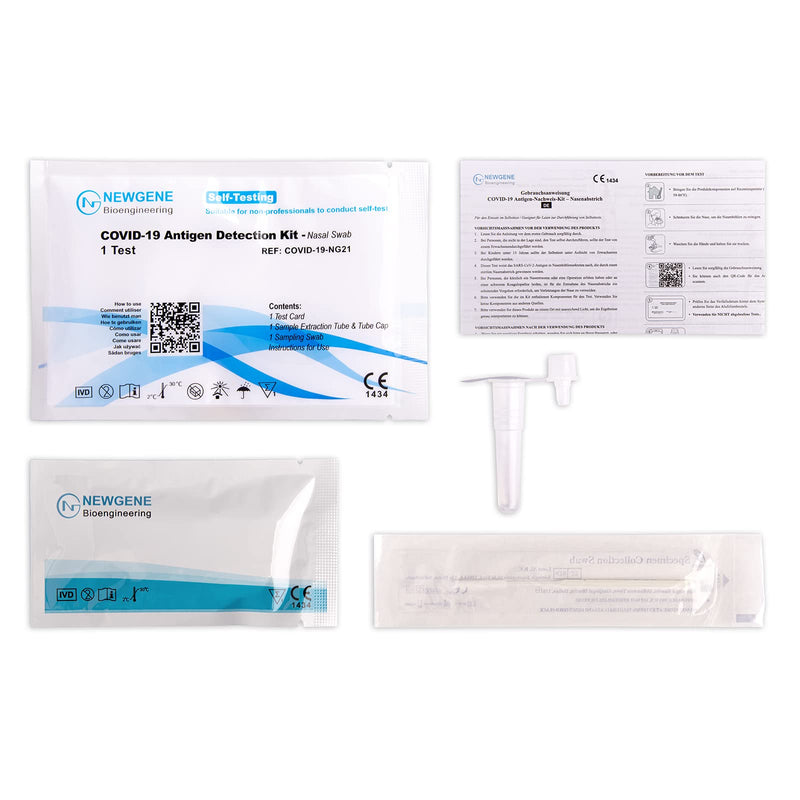 NewGene COVID-19 self-test for laypeople in a polybag, rapid antigen test, 20 x 1 piece - NewNest Australia