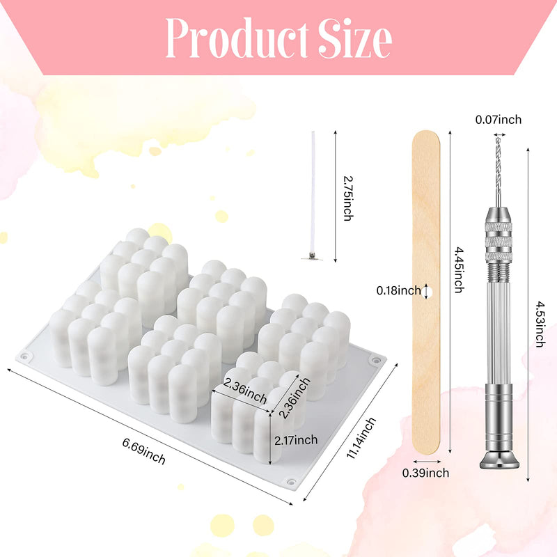 3D Silicone Soy Candle Mold,Bubble Candle Mold Handmade Cube Mold Kit with 50 Candle Wicks Supporting Sticks Candle Hand Twist Drill Overlapping Ball for Candle Chocolate Candy Cupcake Soap (6-Cavity) - NewNest Australia