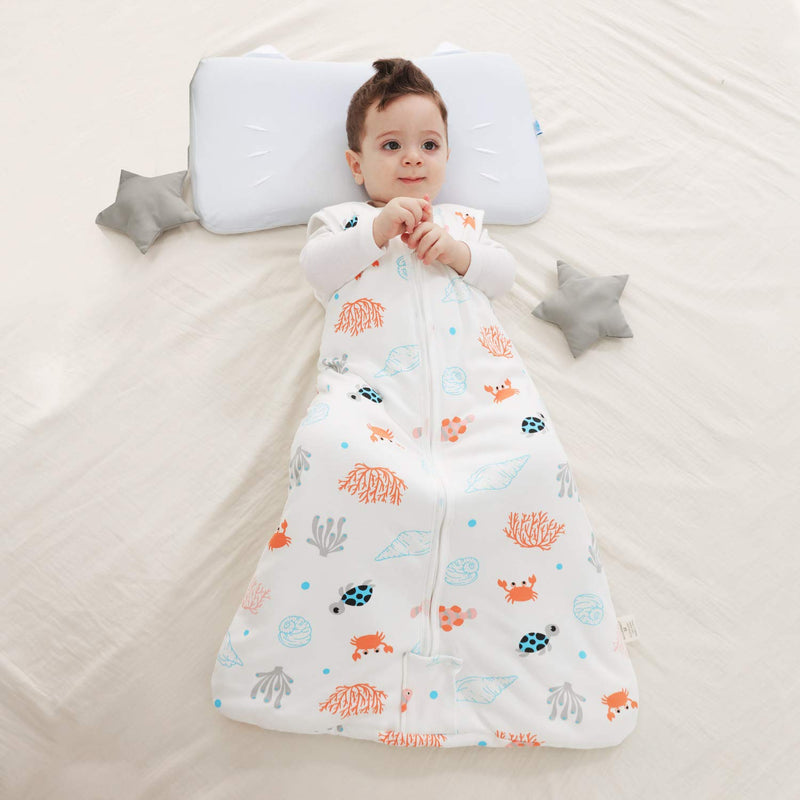 NewNest Australia - Mosebears Sleep Sack Baby Winter Wearable Blanket with 2-Way Zipper,2.5 TOG Cotton Sleep Sack Unisex Ocean Animal 6-12 Months 