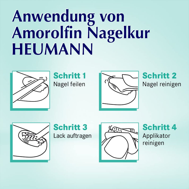 Amorolfin nail treatment HEUMANN: 5% active ingredient nail polish for the treatment of nail fungus, nail set with polish, files, applicator, swab, 3 ml 3 ml (pack of 1) - NewNest Australia