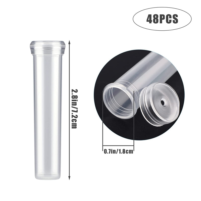 AIEX 48pcs Floral Water Tubes Reusable Plastic Flower Tubes with Silicone Cap for Flowers Plants 7.2x1.8cm/2.8x0.7inch(White Clear) - NewNest Australia