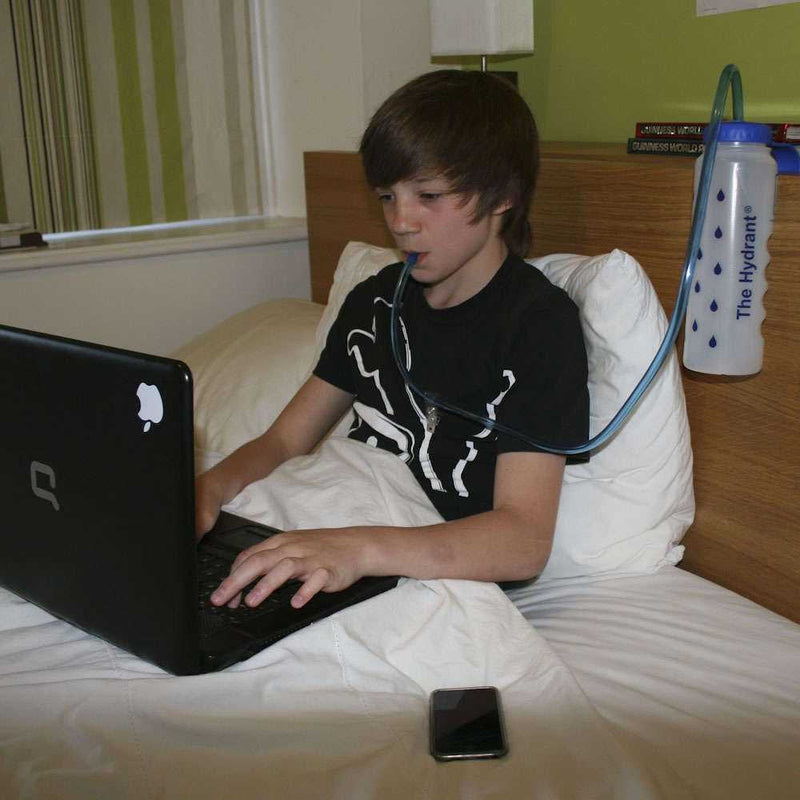 Hydrate for Health The Hydrant 1 L Drinking Bottle with Tube, Latex free (Eligible for VAT Relief in The UK) & NRS Healthcare Spare Tube and Valve for Hydrant Water Bottle + Tube and Valve - NewNest Australia