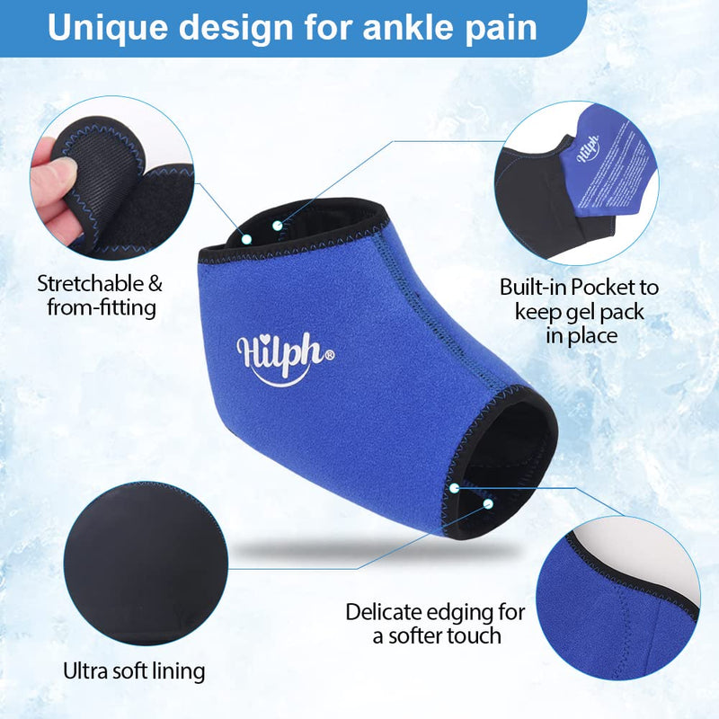 Hilph Ankle Ice Pack Wrap for Injuries, Reusable 2 Gel Ice Pack for Ankle Ice Wrap Hot Cold Therapy Foot Ice Pack for Ankle Swelling, Sprained, Bruises, Surgery Recovery - NewNest Australia