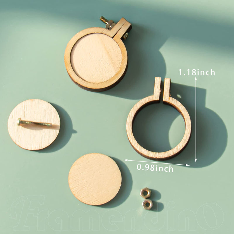 Framendino, 20 Pack Mini Embroidery Hoops Wood Hoops Round Cross Stitch Hoops for Frame Crafts Jewelry - NewNest Australia