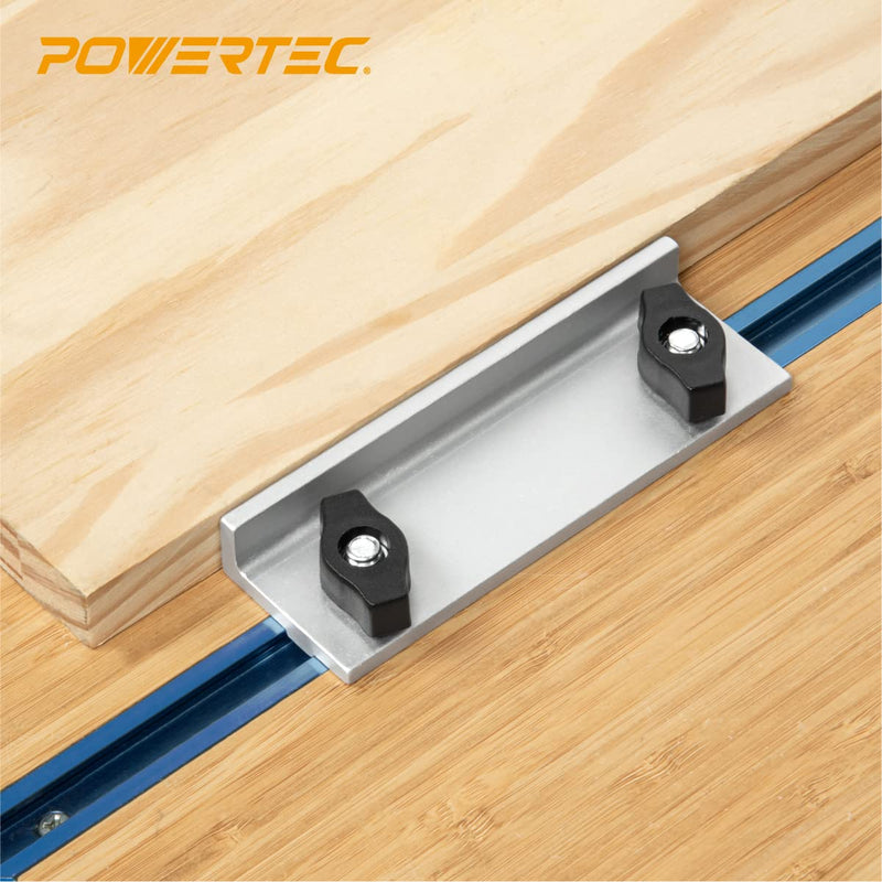 POWERTEC 71696 Universal Long Stop Kit for T-Track System with Wing Knobs, 2PK - NewNest Australia