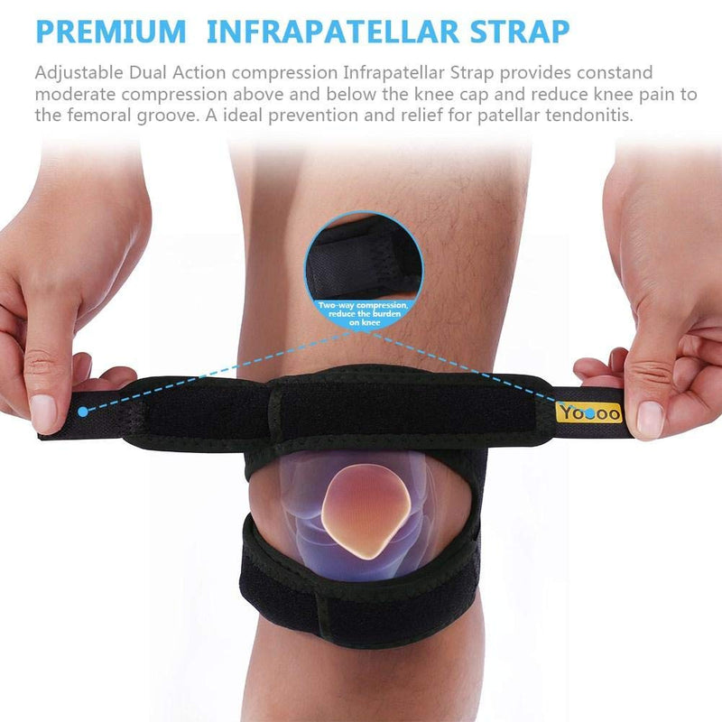 Knee Strap, Patellar Tendon Support Strap, Patella Bandage Knee Strap, Adjustable Knee Protection For Running, Jumping, Basketball, Outdoor Sports Or Knee Pain Relief, Adjustable Neoprene Knee Strap - NewNest Australia