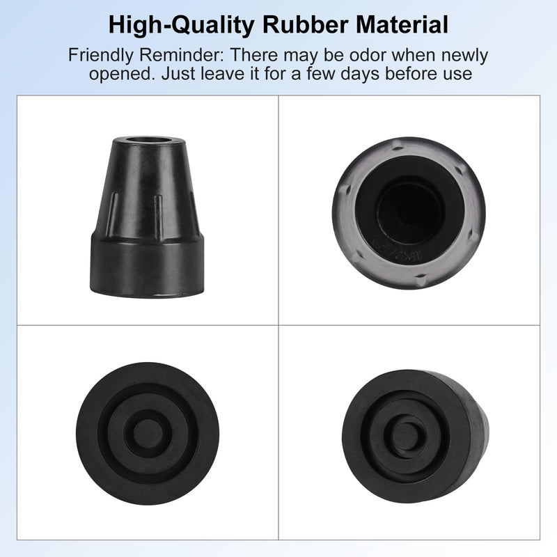 supregear Crutch Tips, 4-Pack Heavy Duty Rubber Cane Tips Non-Slip Durable Replacement Cane Tip for 22 mm Diameter Standard Walking Cane Folding Cane Accessory, Black - NewNest Australia