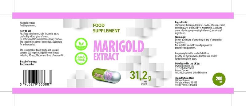 Lutein 40mg with zeaxanthin 8mg from marigold extract 120 vegan capsules 200mg, LABORATORY TESTED by AGROLAB GERMANY, eyes and vision support - NewNest Australia