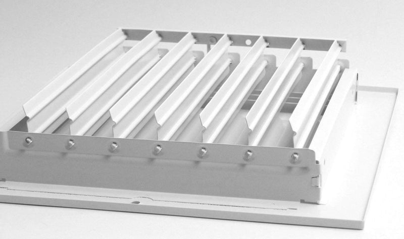 HVAC Premium 6" w X 4" h 2-Way-Flat Stamped Steel - Vent Cover - Grille Register - Sidewall or Ceiling - High Airflow - White [Outer Dimensions: 7.75" w X 5.75" h] 6 x 4 - 2 Way - NewNest Australia