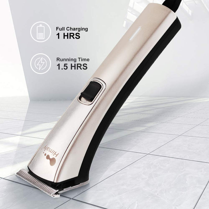 Himaly Rechargeable Hair Clippers, Professional Electric Cordless Hair Clippers Beard Trimmer Cordless & Corded Grooming Kit with 4 Guide Combs for Men and Women Champagne Gold - NewNest Australia