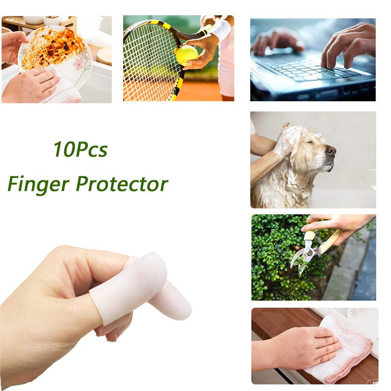 Gel Finger Protectors Finger Caps Silicone Fingertips Protection - Finger Cots Great for Trigger Finger, Finger Arthritis, Finger Cracking and Other Finger Pain Relief (Small) Small (Pack of 10) - NewNest Australia
