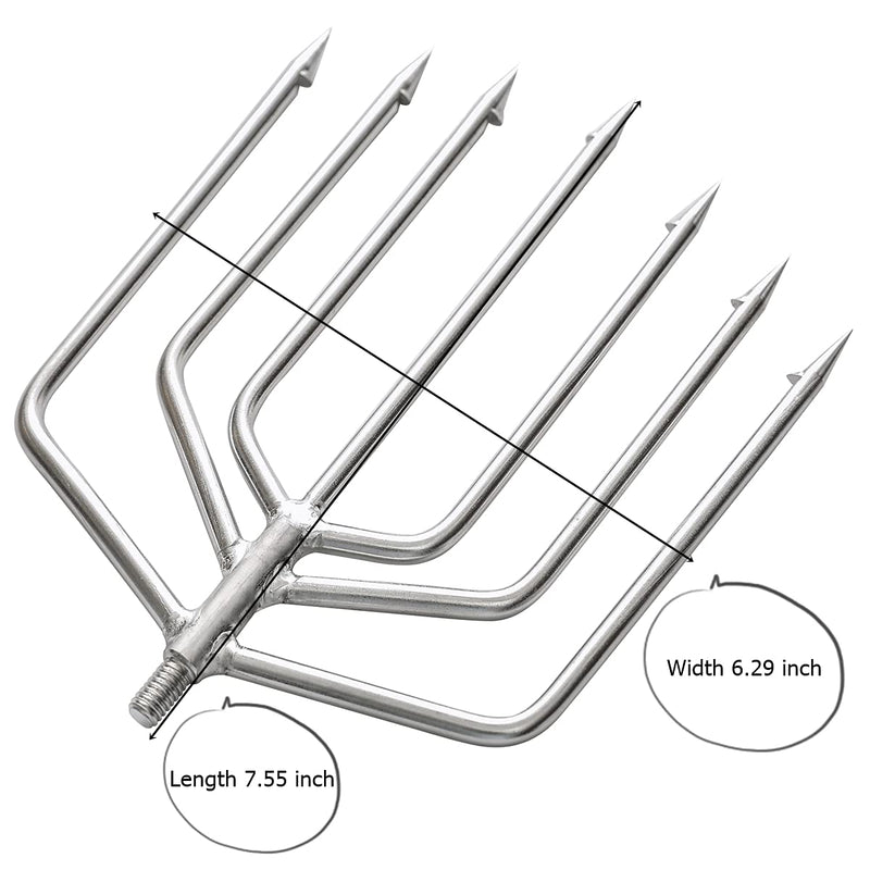 Ledytech 59~236inch 5~9 Prong Harpoon Gaffs Barbed Diving Spears Gig, Telescopic Locking Fishing Rod Harpoon Pole with 8mm Thread 7-Prong Flat Harpoon 8mm Thread - NewNest Australia