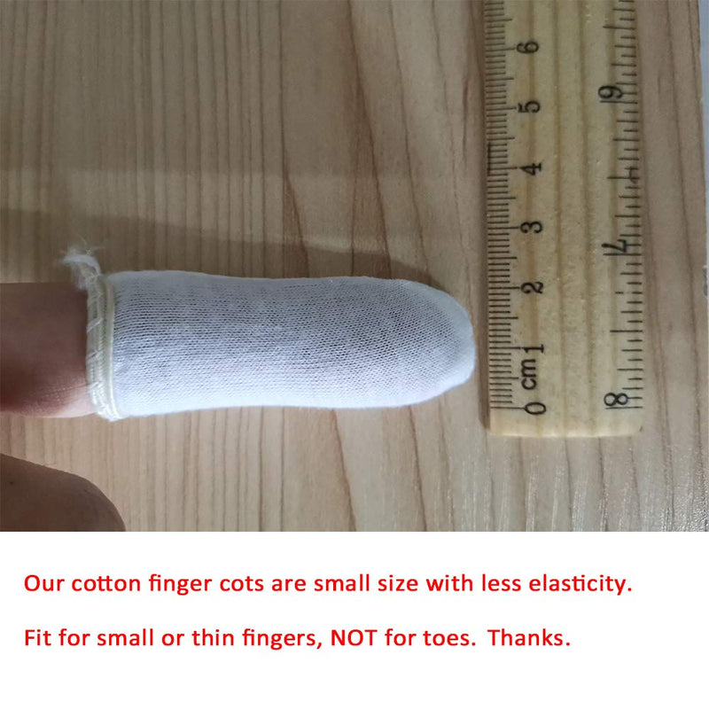 200 Pcs Cotton Finger Cots Small Finger Guards Hand Thumb Fingertips Sleeves Protector by EORTA, Comfortable, Breathable, Absorb Sweat, Reusable, Protect The Wound from Infection, White, Very Small - NewNest Australia