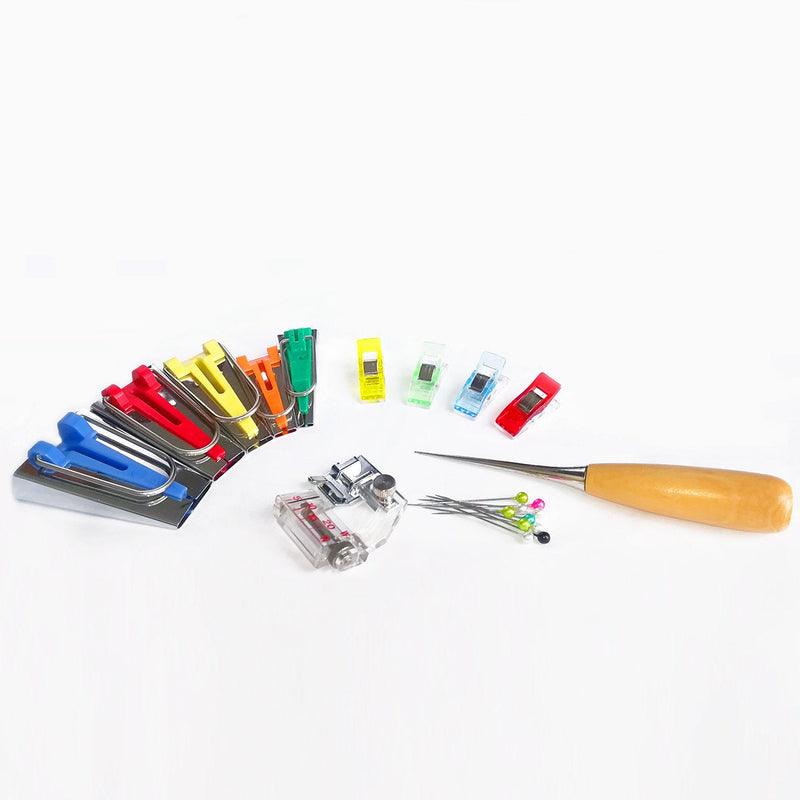 HONEYSEW Single Double Fold Bias Tape Maker Tool Kit Set, 6MM/9MM/12MM/18MM/25MM Fabric Bias Tape Maker Tools 5 Sizes DIY Sewing Bias Tape Makers for Quilt Binding - NewNest Australia