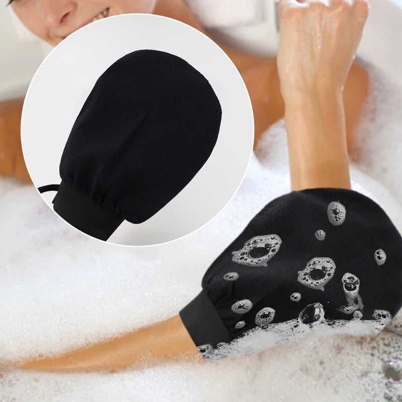 4PCS Exfoliating Gloves, Exfoliating Glove Black Deep Body Exfoliating Glove Dead Skin Remover Shower Body Exfoliating Gloves for Women and Men, Ingrown - NewNest Australia