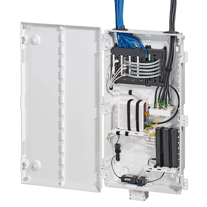 Leviton 49605-AUB Plastic Universal Shelf Bracket for Structured Media Center, White - NewNest Australia