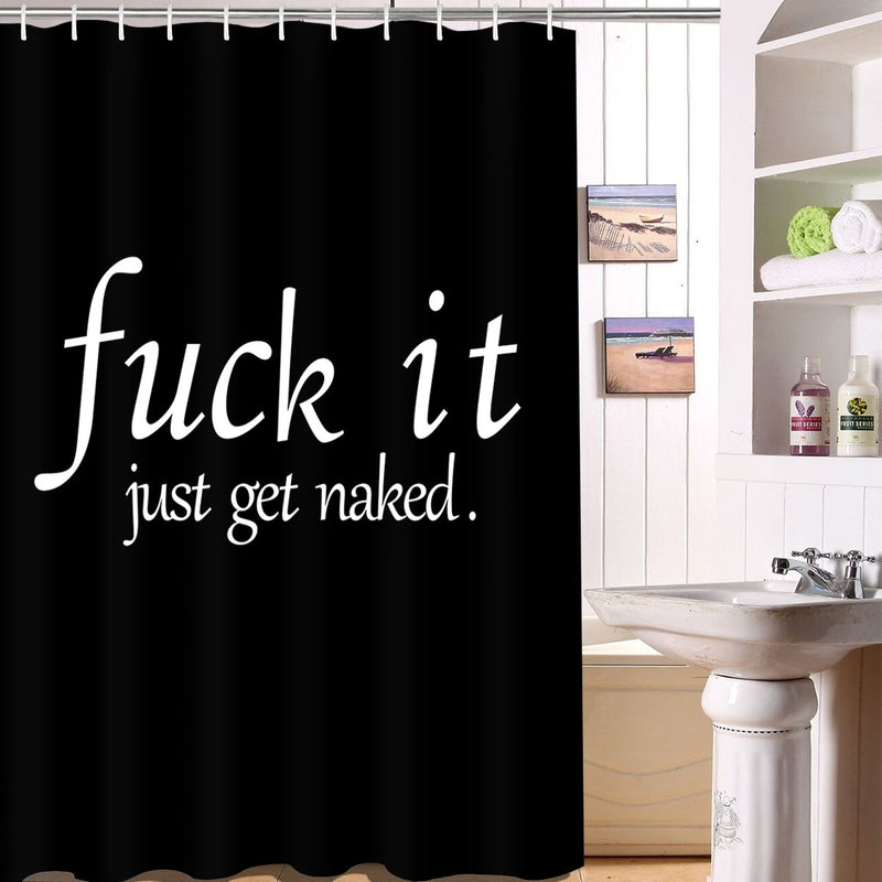 Bathroom Shower Curtain Black and White Funny Quotes Shower Curtains Durable Fabric Bath Curtain Waterproof Bathroom Curtain with 12 Hooks (Black, 70 L × 69 W inches) 70" L × 69" W - NewNest Australia