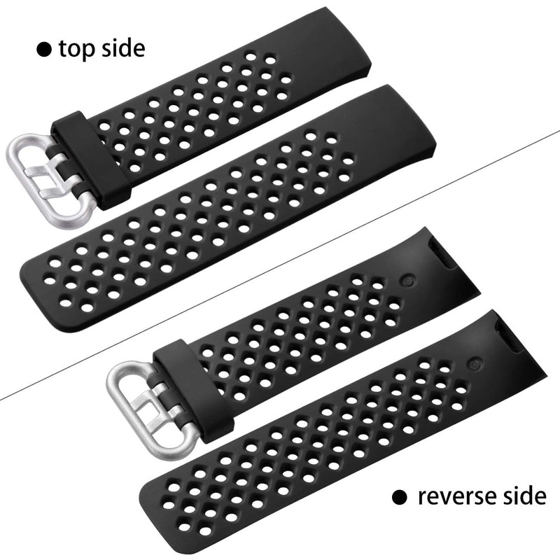 Wepro Bands Compatible with Fitbit Charge 4 / Charge 3 / Charge 3 SE, Waterproof Band with Breathable Holes for Women Men, Small, Large Black Large 7.1"-8.7" - NewNest Australia