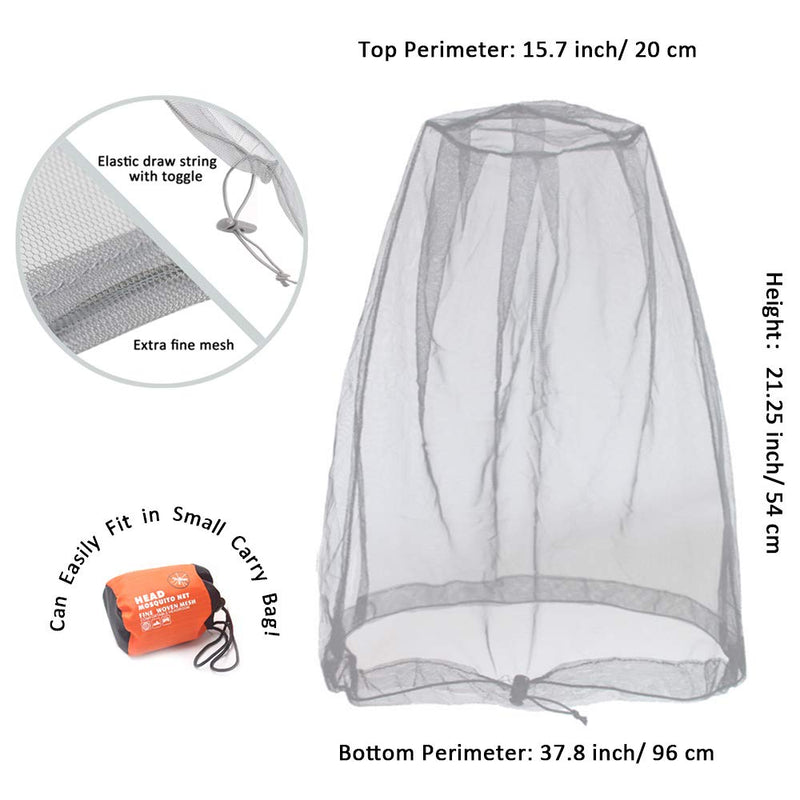 Cinvo Head Net, Insect Net, Face Net, Updated, Larger Size for Outdoor Mosquitoes, Insects, Mosquitoes, Mosquitoes, Spacious Net, Works Over Most Hats, Comes with Free Gray - NewNest Australia
