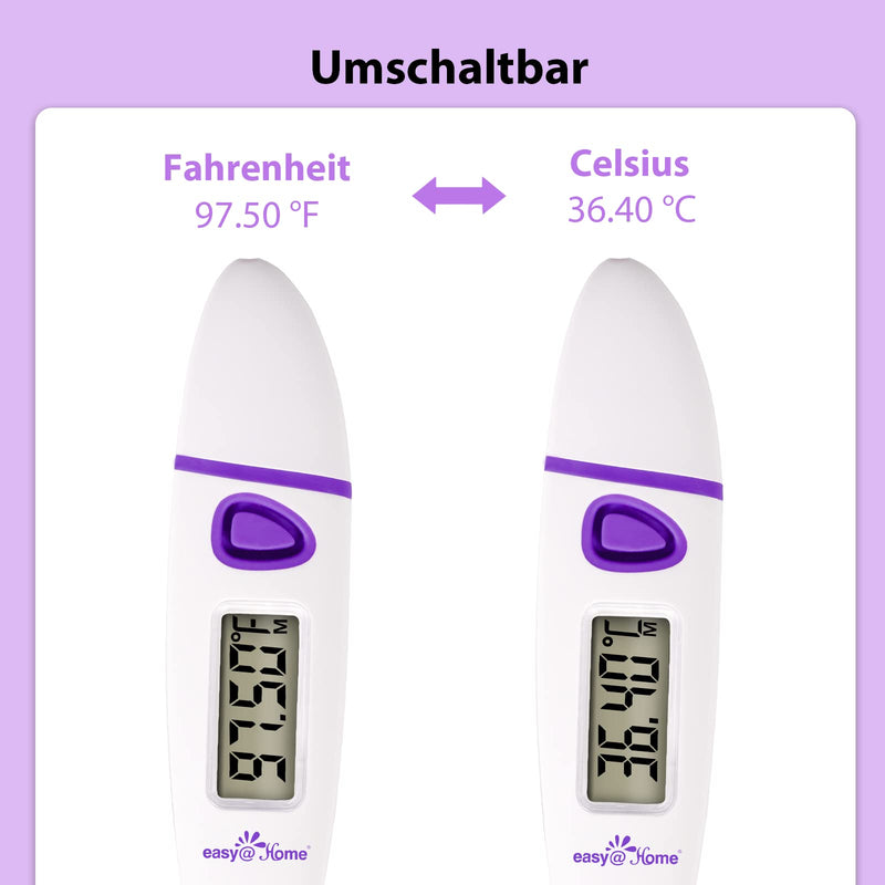 Easy@Home Basal Thermometer For Cycle Control: Basal Temperature Thermometer Desire To Have Children Fertility Thermometer For Fertility And Ovulation Tracking With Intelligent Premom App (Purple) Purple - NewNest Australia