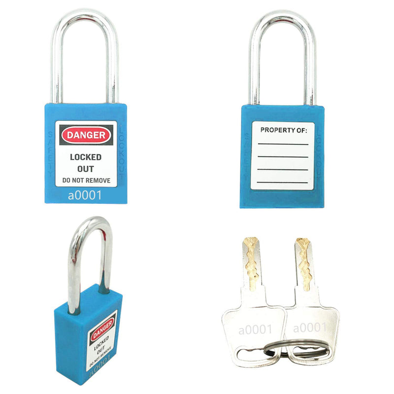 Lockout Tagout Lock 5pcs Set Loto Product Safety Padlocks for Lock Out Tag Out Stations and Devices (Blue, Key Alike) Blue - NewNest Australia