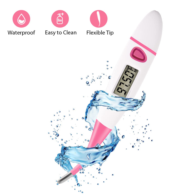 Ovulation Tracker Digital Basal Thermometer: Easy@Home BBT Thermometer for Fertility Prediction - Basal Body Thermometer for Accurate Temperature Monitoring with Premom App Pink DMT-3018 - NewNest Australia