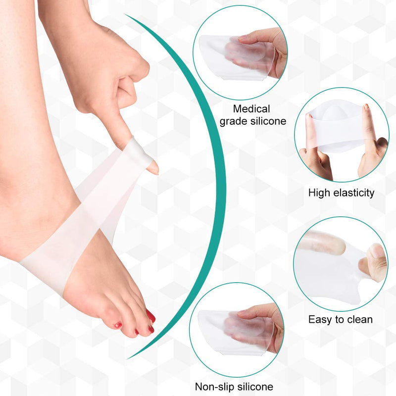Arch Support Gel Pads for Plantar Fasciitis, Soft Silicone Arch Sleeves with Padded Cushions, Arch Support Inserts for Flat Feet, Fallen Arches, Reduce Foot or Heel Pain Relief ( 2 Pairs ) - NewNest Australia
