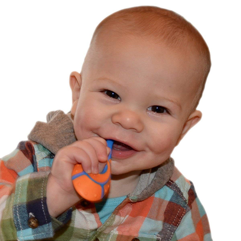 Trueocity Baby Toddler Toothbrush 4 Pack, Soft Bristles, Teething Finger Handle Toothbrushes for 0-2 Years - Training First Set (Blue, Green, Orange) - BPA Free Blue - NewNest Australia
