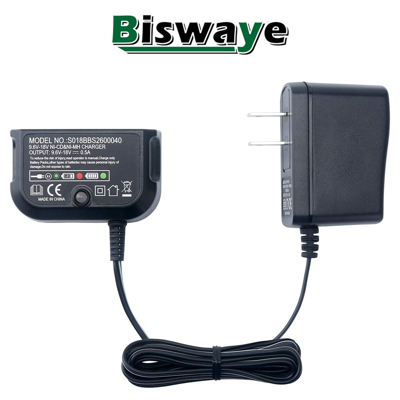 Biswaye 9.6V-18V Multi Volt Battery Charger Compatible with Black & Decker 18V 14.4V 12V 9.6V NiCD NiMH Battery HPB18-OPE HPB18 HPB14 HPB12 HPB96 244760-00 A1718 FS18FL FSB18 - NewNest Australia