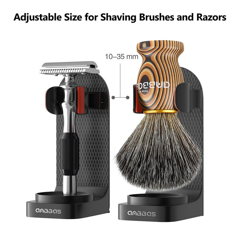 2IN1 Shaving Brush with Holder Set for Manual Shaving, Anbbas Synthetic Hair Brush with Wood Handle,Black ABS Hanging Design Adjustable Shaving Stand for Most Wet Shave Brushes 2in1-Stripe - NewNest Australia