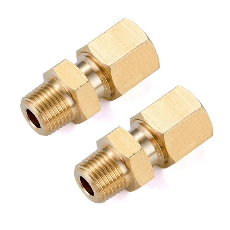 Litorange 4 Pack Metal Brass Compression Tube Pipe Fitting Connector, Straight Coupling Adapter, 1/4" Tube OD x 1/8" NPT Male 4PCS Straight 1/4"x 1/8"NPT - NewNest Australia