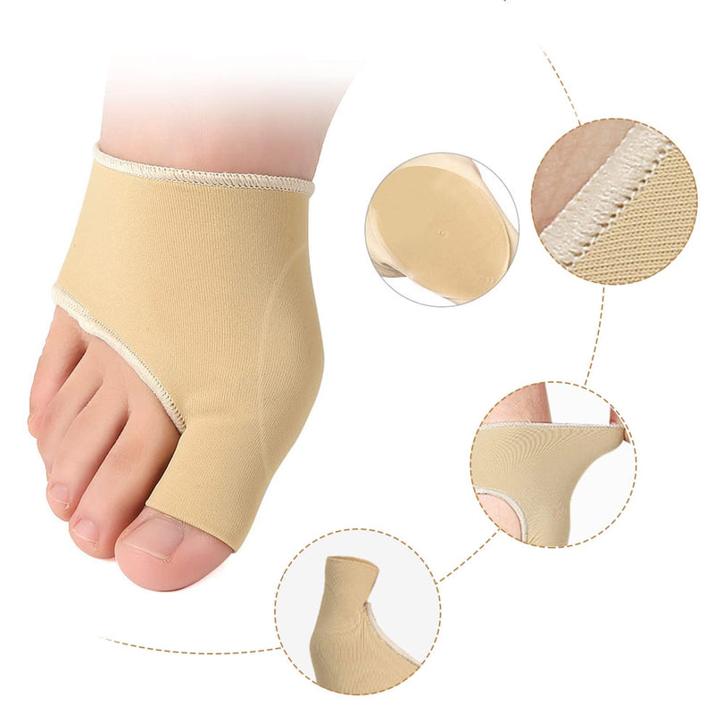 TSHAOUN 4PCS Hallux Valgus Toe Separator, Toe Separator Socks, Hallux Valgus Correction, Hallux Valgus Bandage, Metatarsal Toe Pad Forefoot Cushion Socks, Foot Pain Relief 2 Apricot - NewNest Australia