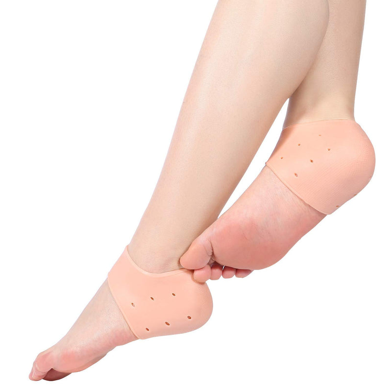 2PCS Silicone Moisturizing Socks Gel Heel Protect Socks Dry Cracked Foot Sleeves Pain Relief Soft Cushion Support Gel Heel Protectors(Air Holes-Flesh) Air Holes-Flesh - NewNest Australia