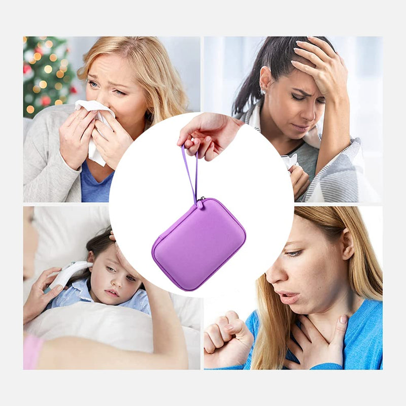 Leayjeen Hard Shell Case for Asthma Inhaler, Travel Case Bag Compatible with Asthma Inhaler,Masks,Spacer, EVA Hard Shell Material (case only) Purple - NewNest Australia