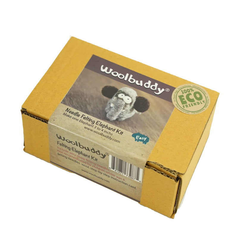Woolbuddy Needle Felting Kit Beginner, Wool Felting Kit for Adults, Includes 2 Felting Needles and Photo Instructions, DIY Needle Felting Kit for Arts and Crafts (Elephant) Elephant - NewNest Australia