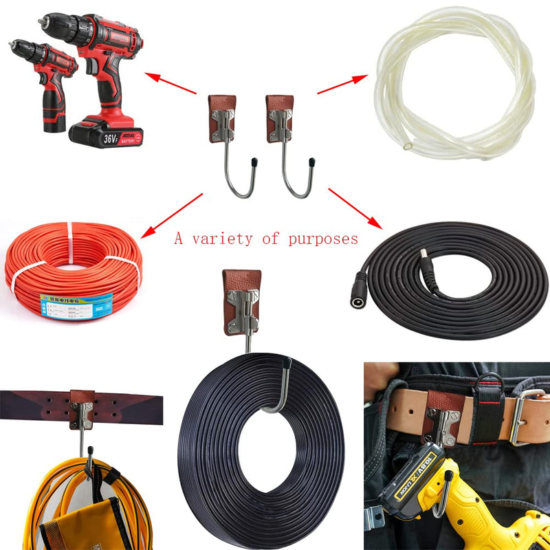 Qinwuwu Leather Drill Holder Belt Tool Hook Holster Spider Tool Holster Hammer Holder 2 Packs - NewNest Australia