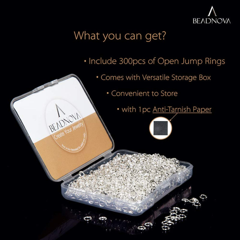 BEADNOVA 4mm Silver Jump Rings for Jewelry Making Open Jump Rings for Keychains and Necklace Repair (1200Pcs) 1200pcs - NewNest Australia