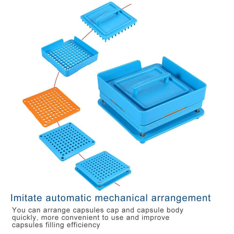 100 Holes Capsule Filler, 00# Capsule Filling Device For Filling Capsules Capsule Filling Machine Capsule Holder Manual Capsules Filling Machine, For Powder Cosmetic Capsule Vitamins (Without Powder Baffle) - NewNest Australia