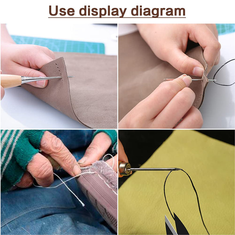 Leather Sewing Kit, Leather Working Tools and Supplies, Leather Working Kit with Large-Eye Stitching Needles, Waxed Thread, Leather Upholstery Repair Kit, Leather Sewing Tools for DIY Leather Craft - NewNest Australia