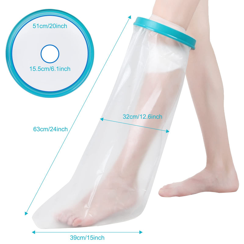 Fasola Leg Shower Protection, Bandage Protection Waterproof Adults for Broken Toes, Ankles, Burning, Reusable Plaster Shower Protection Leg Keep Wounds and Bandages Dry While Bathing 60 cm (Leg) - NewNest Australia