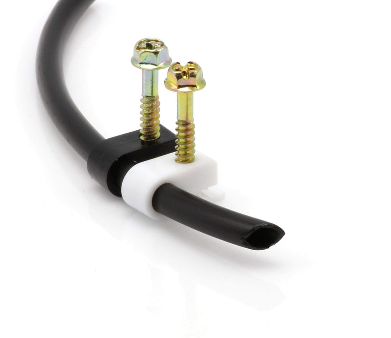 THE CIMPLE CO - Single Coaxial Cable Clips, Cat6, Electrical Wire Cable Clip, 1/4 in (6 mm) Screw Clip and Fastener, Black (100 Pieces per Bag) 100 Pack - NewNest Australia
