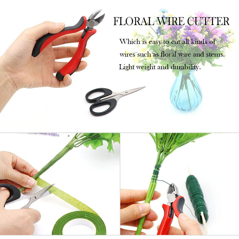 Floral Arrangement Kit,17 Pieces Flower Tools Include Floral Wire Cutter Scissor Floral Tape 22 Gauge Paddle Wire 26 Gauge Stem Wire Pearl Corsage Pin Bouquet Wrap Florist shears - NewNest Australia