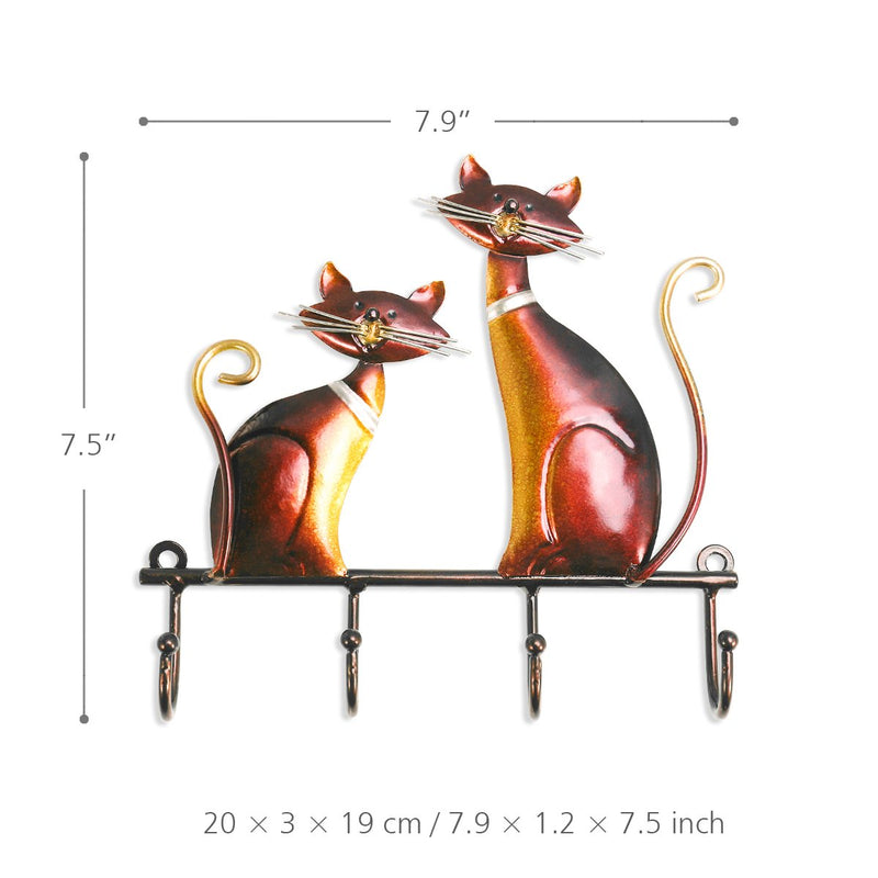 NewNest Australia - Tooarts Wall Mounted Key Holder Iron Cat Wall Hanger Hook Decor 4 Hooks for Coats Bags Wall Mount Clothes Holder Decorative Gift 