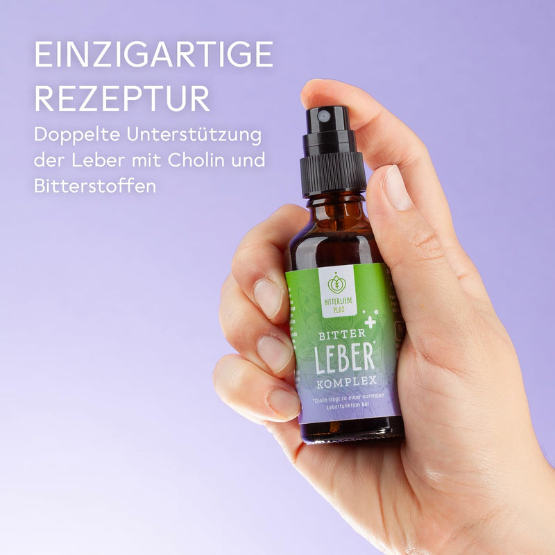 BitterLiebe® Liver Complex Spray - Natural Support of Liver Function with Bitter Substances and Choline, for Fat Digestion and Detoxification - NewNest Australia