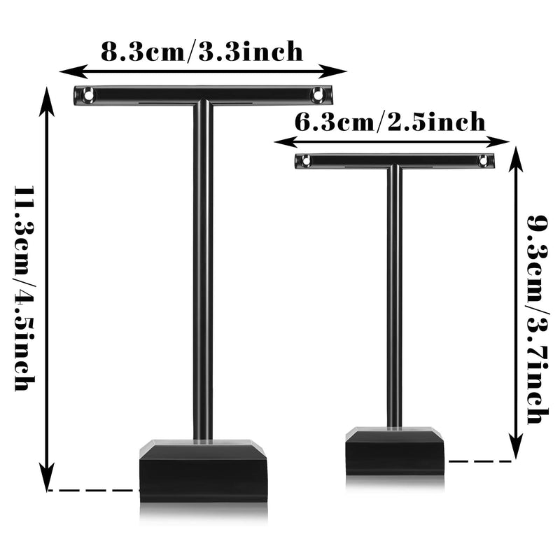 Acrylic Earring Holder Clear Earring Holder Countertop Earrings Display T-Bar Earrings Display Stand Holder Hanging Jewelry Organizer for Necklaces Bracelet Earrings (6 Pieces, Black) 6 - NewNest Australia