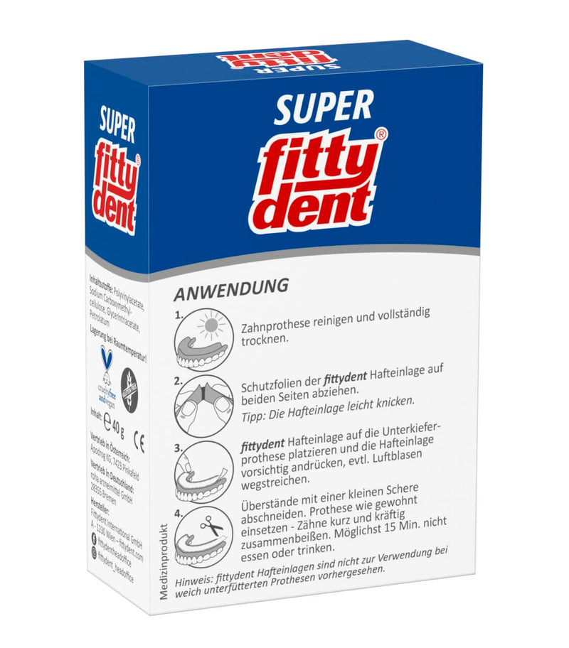 fittydent super adhesive pads comfort 20 pieces zinc-free fitty dent neutral - NewNest Australia