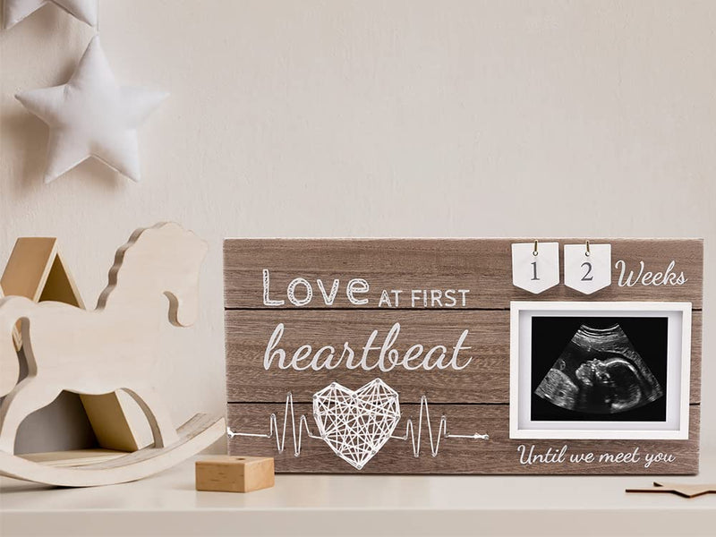 Sonogram Picture Frame Pregnancy Announcements Gift, Love at First Sight Ultrasound picture frames 6x4 Countdown Weeks Design for baby girl room décor, Gender Reveal baby shower First Time Mom Gifts - NewNest Australia