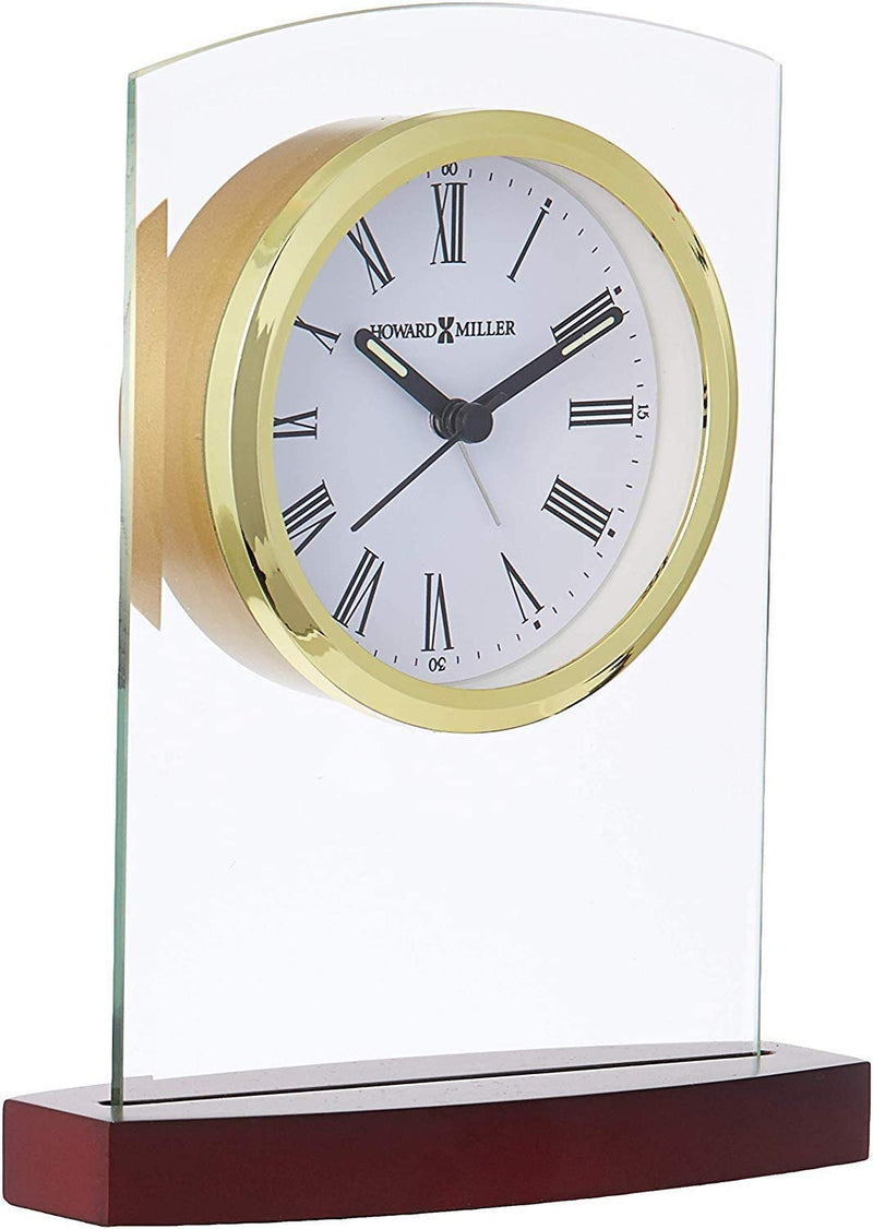 NewNest Australia - Howard Miller Marcus Table Clock 645-580 – Modern Glass with Quartz Alarm Movement 