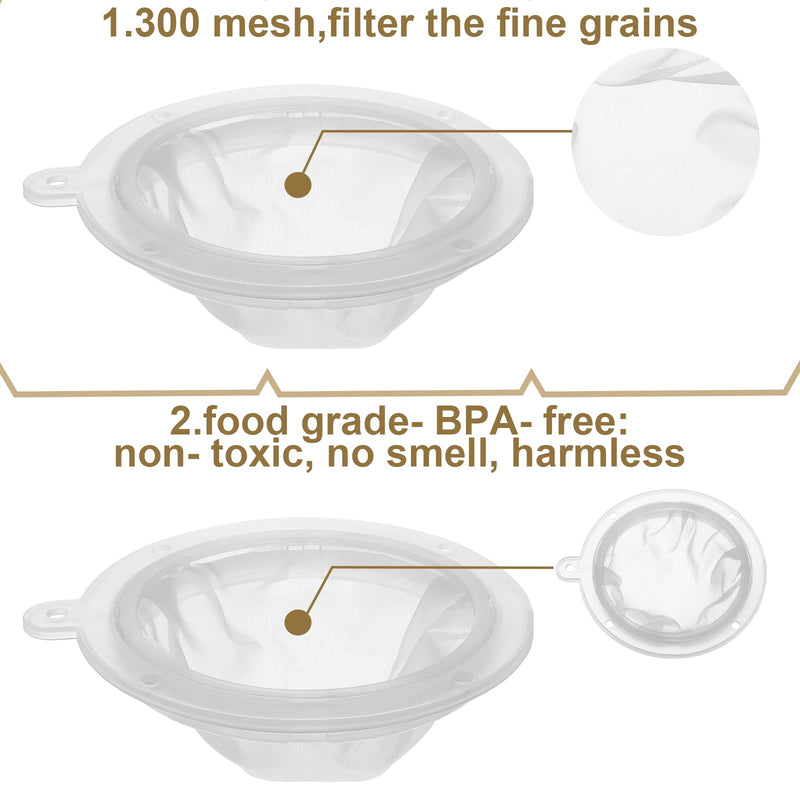 4 Pieces Fine Mesh Strainer Food Filter Strainer 200 Mesh Filter Nylon Mesh Colander Plastic Mesh Sieve for Filtering Yogurt Juice Milk Honey 5 Inch Kitchen Funnels - NewNest Australia
