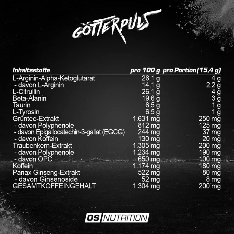 OS NUTRITION Götterpuls Premium Pre-Workout Supplement, 308 g - NewNest Australia